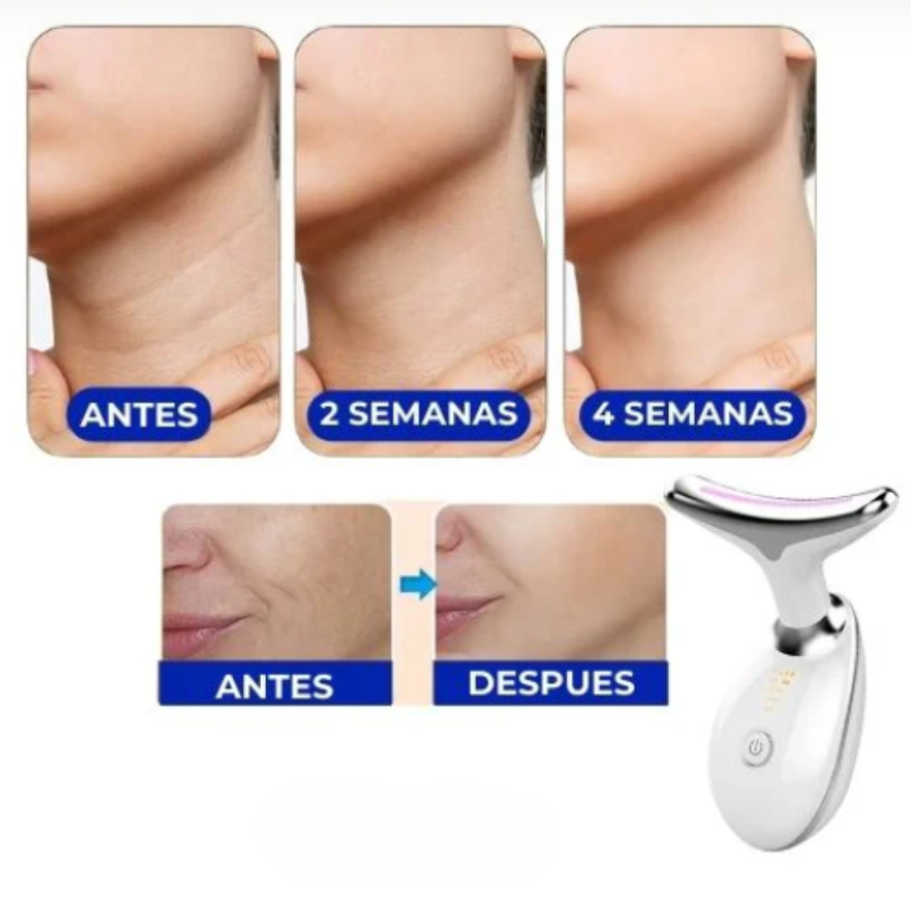 Transforma tu Piel con el MASAJEADOR LED ANTIEDAD FACIAL & CUELLO 🌸🔴 ¡Envío Gratis! 🚚