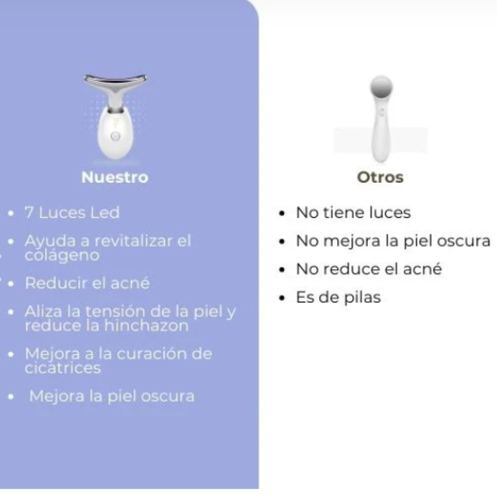 Transforma tu Piel con el MASAJEADOR LED ANTIEDAD FACIAL & CUELLO 🌸🔴 ¡Envío Gratis! 🚚