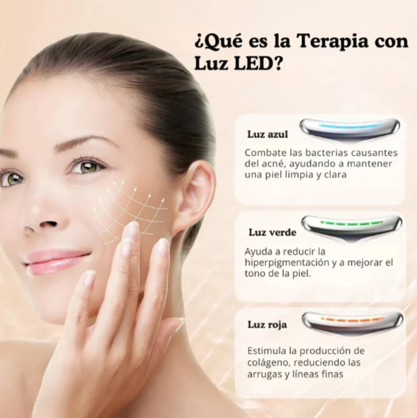 Transforma tu Piel con el MASAJEADOR LED ANTIEDAD FACIAL & CUELLO 🌸🔴 ¡Envío Gratis! 🚚