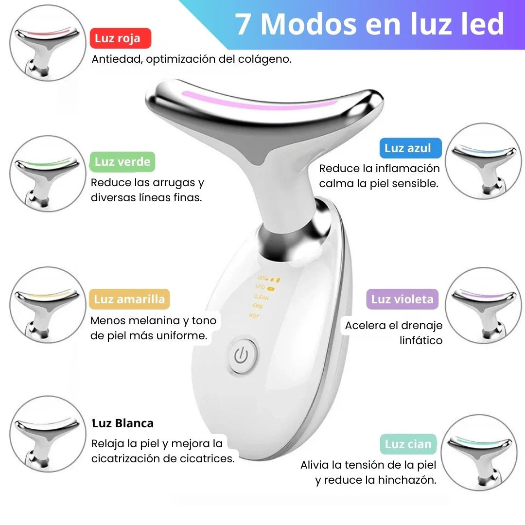 Transforma tu Piel con el MASAJEADOR LED ANTIEDAD FACIAL & CUELLO 🌸🔴 ¡Envío Gratis! 🚚